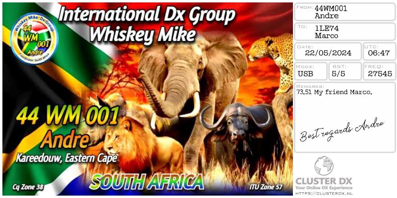 eQSL 44WM001 Mr. Andre